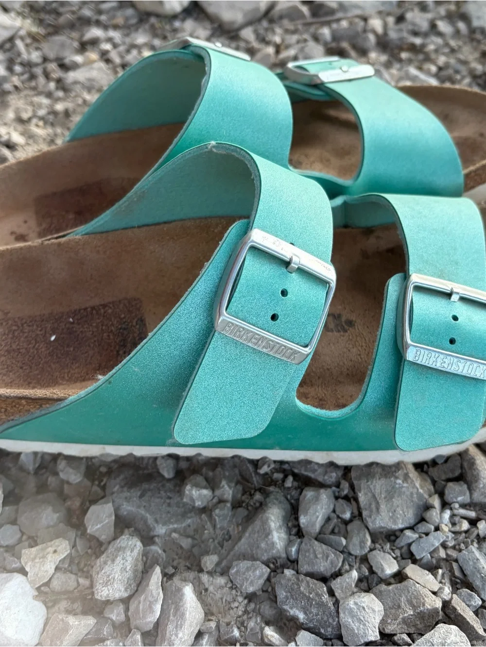 Birkenstock Womens Arizona Two-Strap Sandals - Teal - size 41